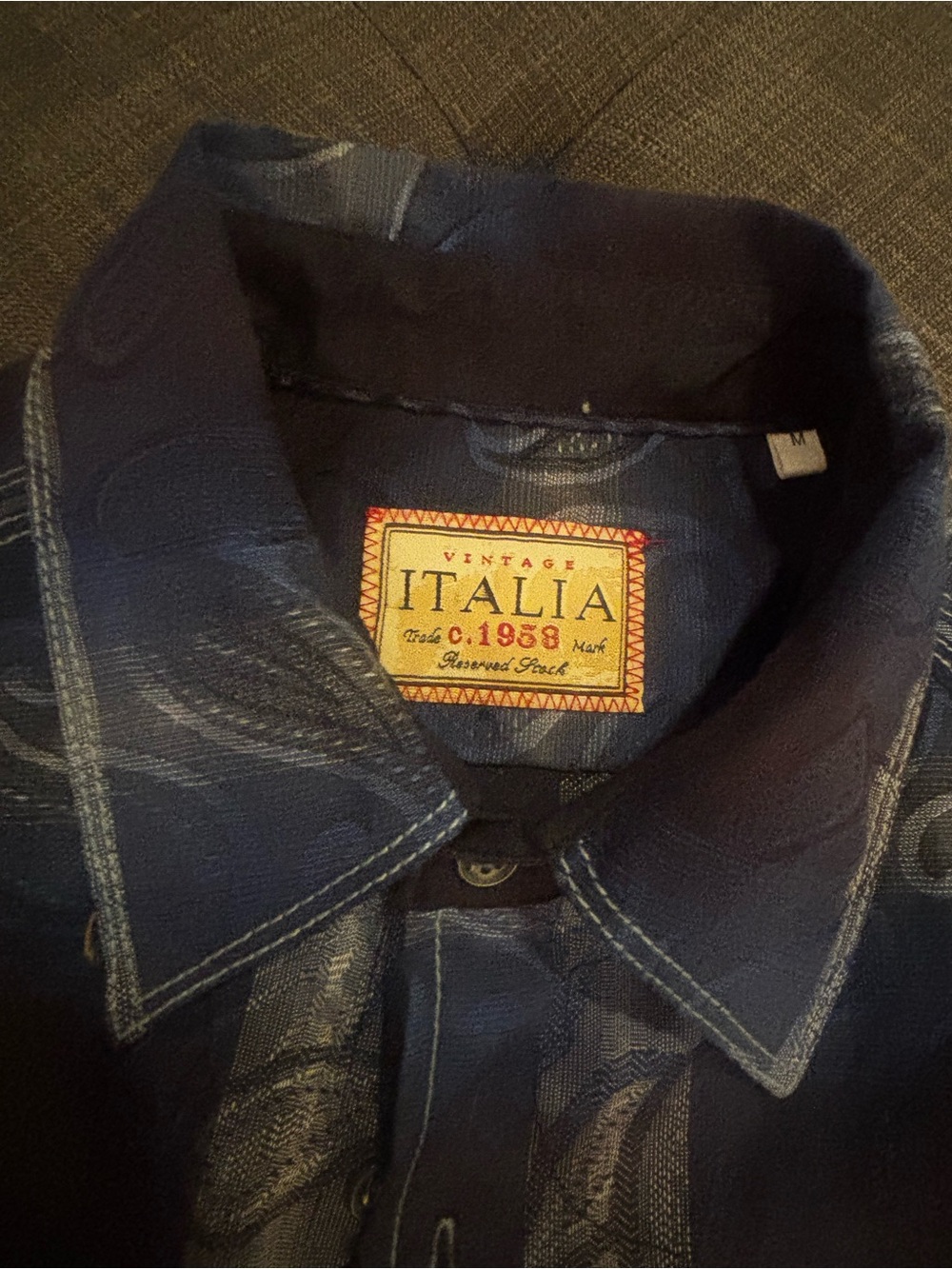 Vintage ITALIA Dark Navy Button-Down Shirt